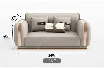 Sofa Genuine Leather Designer Italian  Loveseat Single Canape