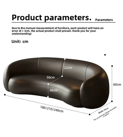 Minimalist special-shaped ingot sofa small apartment simple black leather art sofa