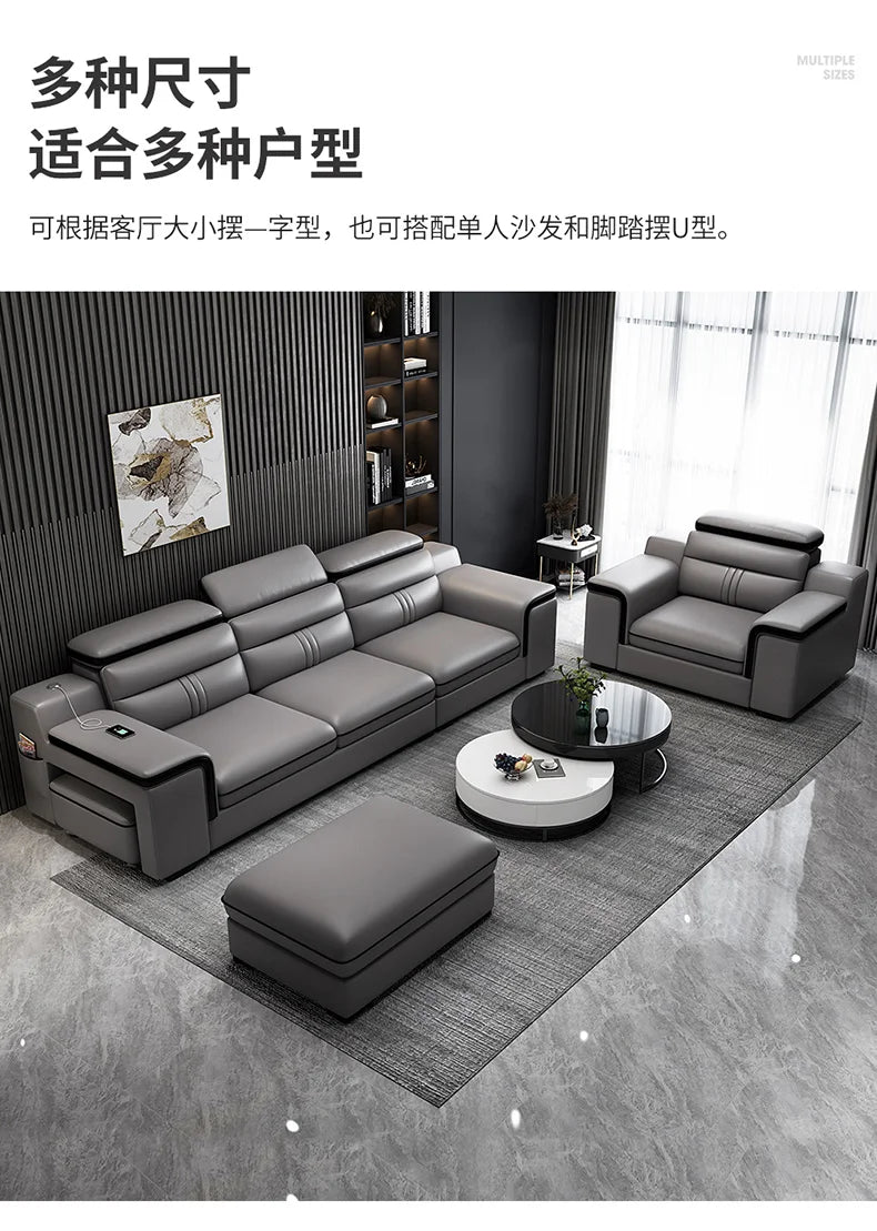 Genuine Leather Modern Sofas Luxury Classic Bedrooms Cinema Sofas Comfortable Straight Muebles Para El Hogar Home Accessories