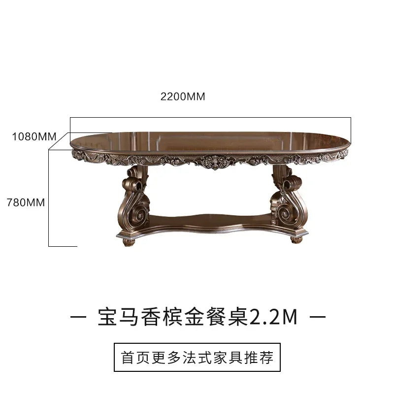 ssK178 A55 Palace French Rococo dining table and chair combination 1.9M European-style villa classical dining table luxury custo