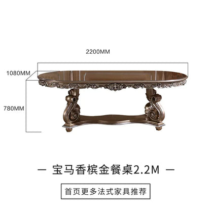ssK178 A55 Palace French Rococo dining table and chair combination 1.9M European-style villa classical dining table luxury custo