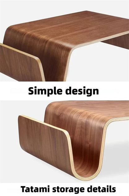 Solid Wood Coffee Table Wooden Computer Bentwood Room Desks Portable Low Center Tea Table Living Room Furniture Side Storage