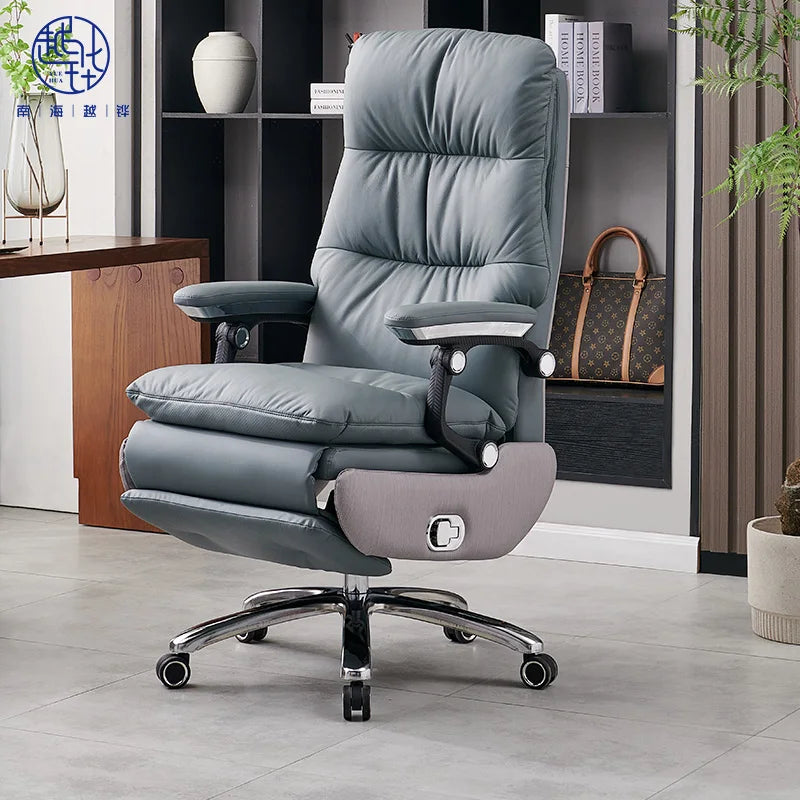 Modern Home Office Executive Chair with Linkage Armrests Relaxation Function Comfortable Workstation Chair
