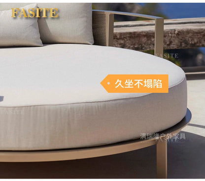 Villa Swimming Pool Outdoor Sofa Courtyard Garden Balcony Large Round Bed Beach Outdoor Lounger Champagne Gold