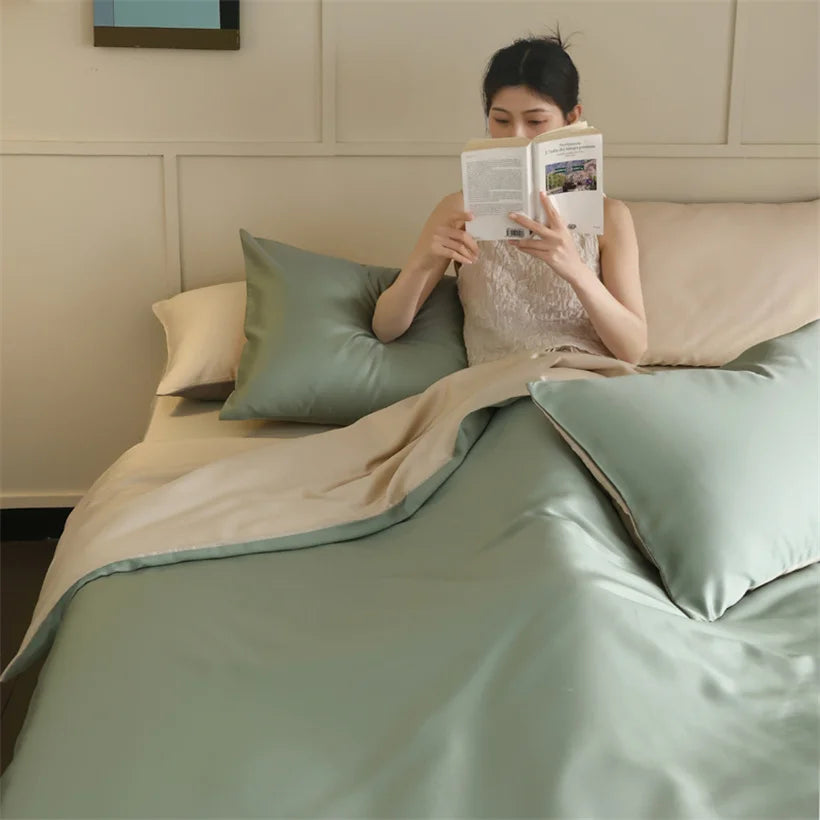 Mulberry Silk Bedding Set Luxury Natural 100% Silk Duvet Cover Set Bed Sheet Pillowcase Single Double Bedsheet King Queen Size