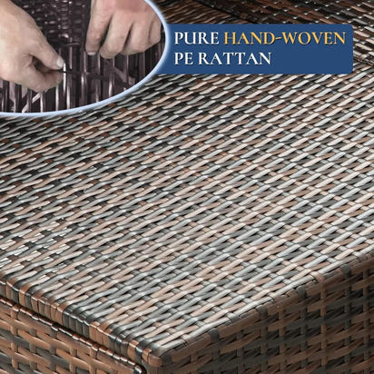 7-Piece Outdoor Patio Furniture Set: Wicker Sectional Sofa with Rattan Modular Conversation Area and Cushions