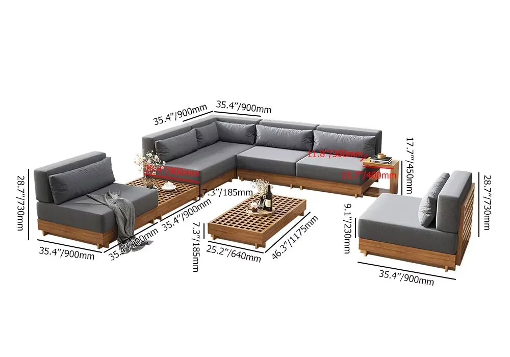 Popular Outdoor Teak Patio Furniture Teak Outdoor Furniture Sofa With Quick Dry Foam