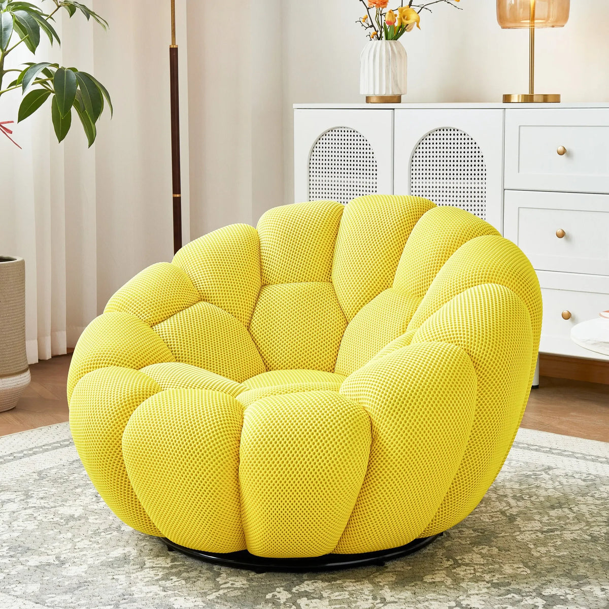 Modern Pumpkin Chair Luxury Bubble Sofa Single Lounge Seat Lazy Recliner for Bedroom Balcony Living Room Aesthetic Accent