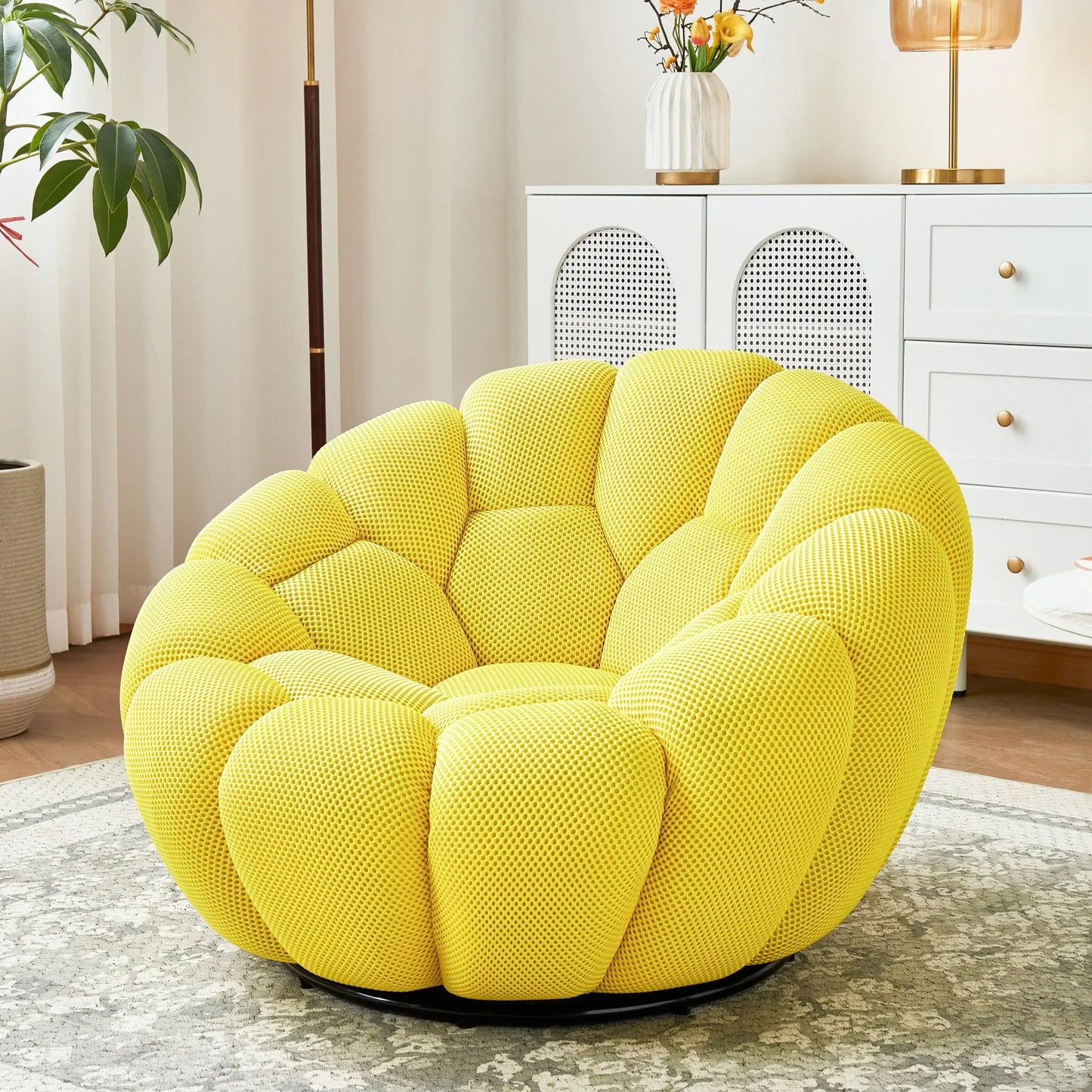 Modern Pumpkin Chair Luxury Bubble Sofa Single Lounge Seat Lazy Recliner for Bedroom Balcony Living Room Aesthetic Accent