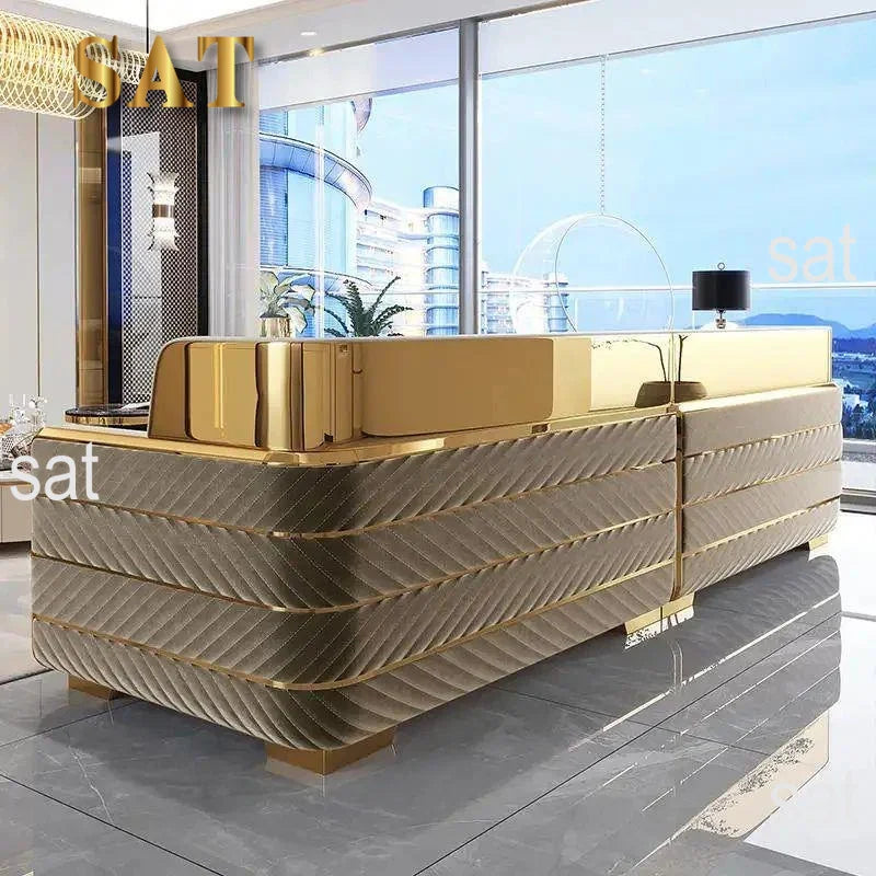 Wholesales Luxury Living Room Sofa Set Gold Stainless Steel Backing Chesterfield 321 Seater Couch for Hotel Home