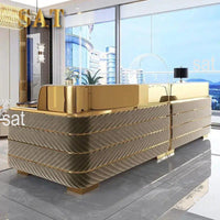 Wholesales Luxury Living Room Sofa Set Gold Stainless Steel Backing Chesterfield 321 Seater Couch for Hotel Home