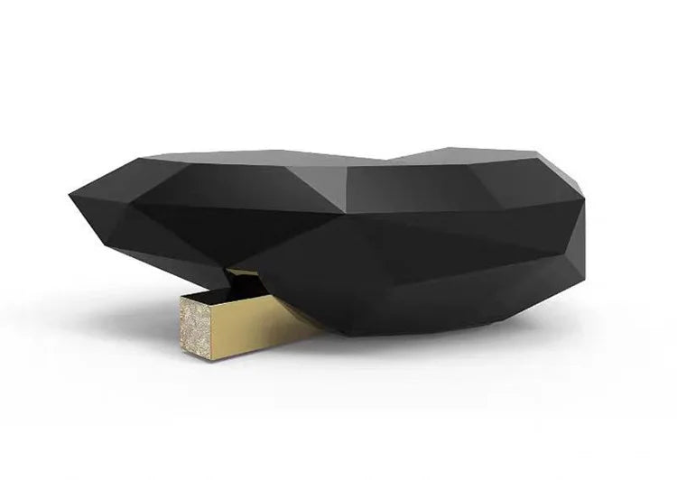 LJYStainless steel light luxury creative special-shaped coffee table high-end model house villa living room art coffee table