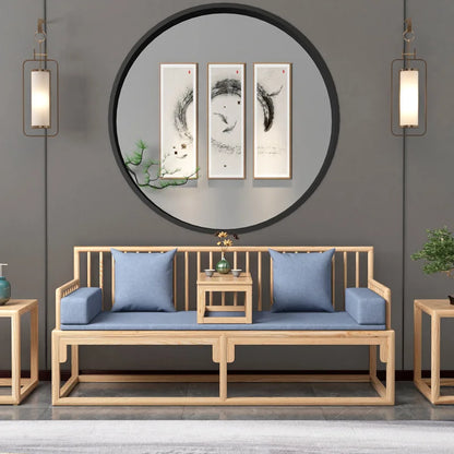 Han Solid Wood New Chinese Sofa Combination Living Room Zen Bed Hotel Homestay Push