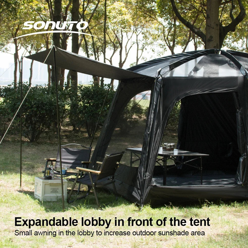 Large 8-12 P Family Camping Tent Waterproof Double Layer 2 Room Spacious Cabin Tent with Rainfly Outdoor Portable Beach Fishing