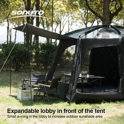 Large 8-12 P Family Camping Tent Waterproof Double Layer 2 Room Spacious Cabin Tent with Rainfly Outdoor Portable Beach Fishing