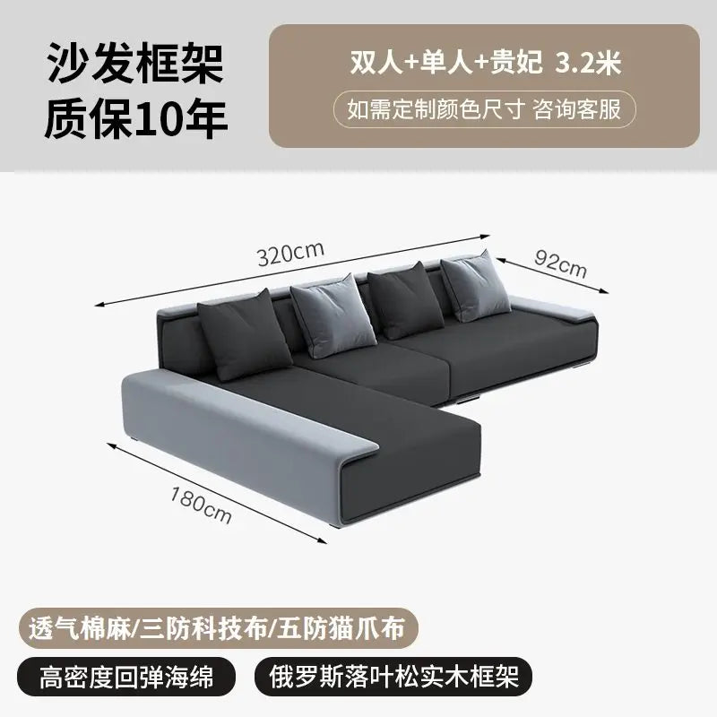 Nordic Living Room Sofas Recliner Minimalist Apartment Straight Sofas Fabric Comfortable Divani Da Soggiorno Home Furniture