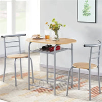 Alden Design Modern Dining Set 3pcs round Table And 2 Chairs Multiple Colors Available for Kitchen Room Furniture