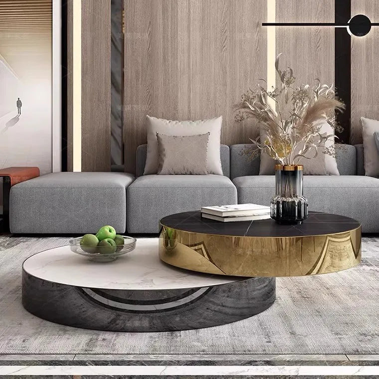 Italian Luxury Rotating Coffee Tables Modern Minimalist Living Room Extension Coffee Table Creative Design Home Furniture FYCT
