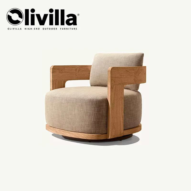 Homestay Courtyard Outdoor Sofa Villa Courtyard Garden Open-air Waterproof Furniture Set Simple Outdoor Teak Sofa Custom Design