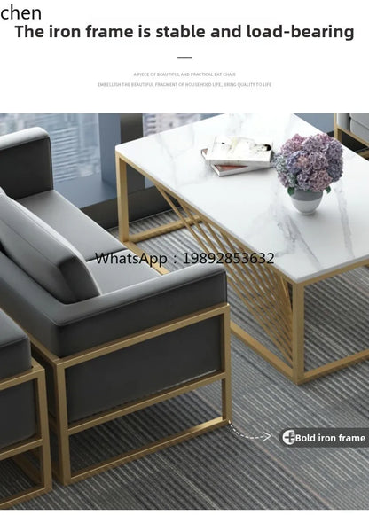 Lobby Sofa Chair Leisure Rest Area Meeting Reception Booth Sofa Table and Chair