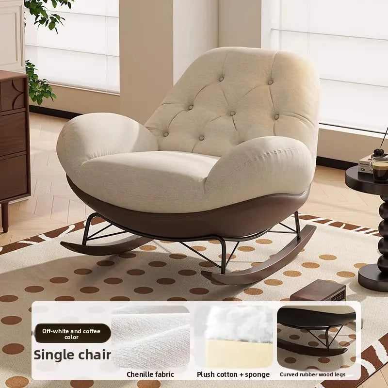 Lazy Sofa Rocking Chair Bedroom Lounge Chair Carefree Adult Living Room Single Balcony Leisure Rocking Chair Recliner Chairs