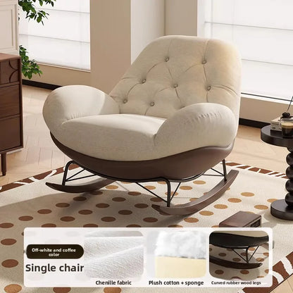 Lazy Sofa Rocking Chair Bedroom Lounge Chair Carefree Adult Living Room Single Balcony Leisure Rocking Chair Recliner Chairs