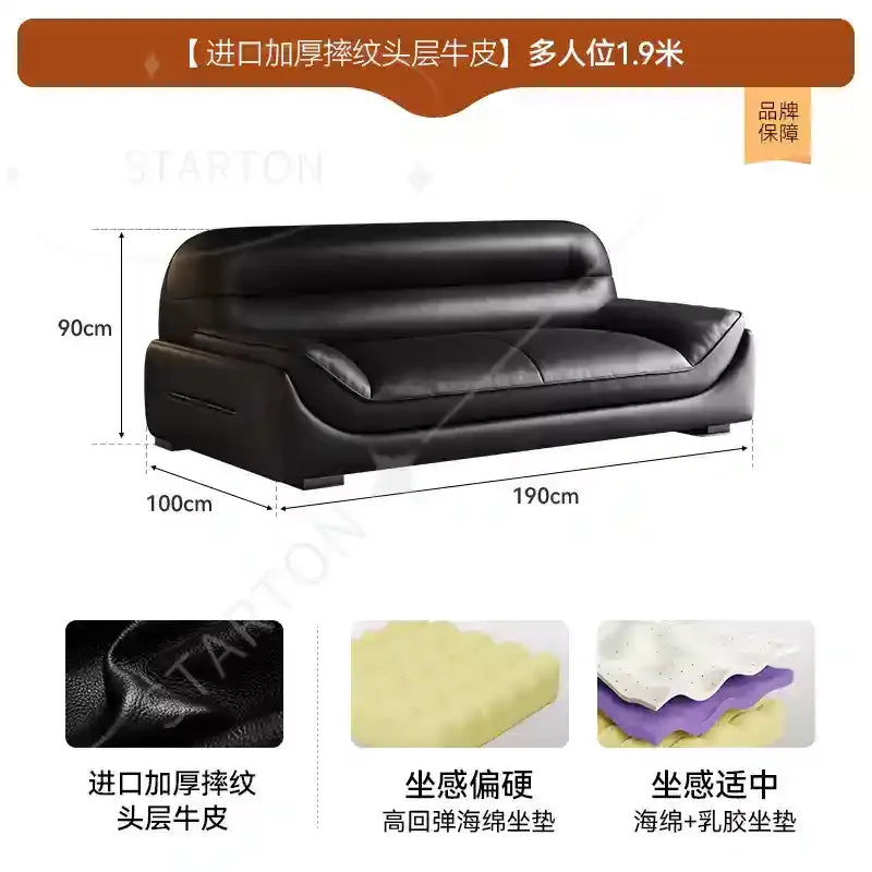 Leather Lounge Sofa, Luxury Italian Nordic Design, Lazy Couch Recliner, Mini Three Seater Divani Da Soggiorno Furniture
