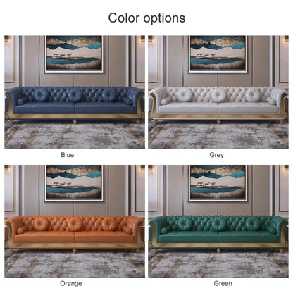 New Design Modern Royal Luxury Chesterfield Leather Sofa Set for Home Hotel Living Room Salon Sofa Furniture