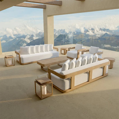 Patio Aluminum Furniture Comfortable Thick Upholstered Cushions Quick Dry StyleSofa Set for Garden Living Room Courtyard