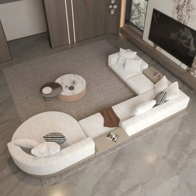 Best Seller Modern Foam Sponge Filling Timber Frame Fabric L Shaped Sofa for Living Room