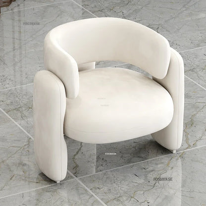 Simple Designer Flannel Backrest Living Room Chairs Light Luxury Leisure Armchair Living Room Furniture Balcony Lazy Single Sofa