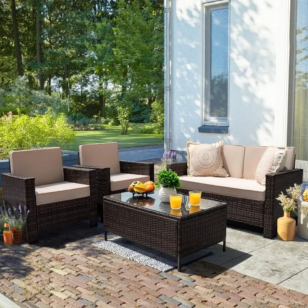 Camping Outdoor Indoor Backyard Porch Garden Poolside Balcony Use (Beige) Patio Furniture