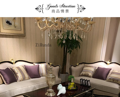 Living room coffee table Luxury solid wood carved living room coffee table side table Ebony color complete furniture