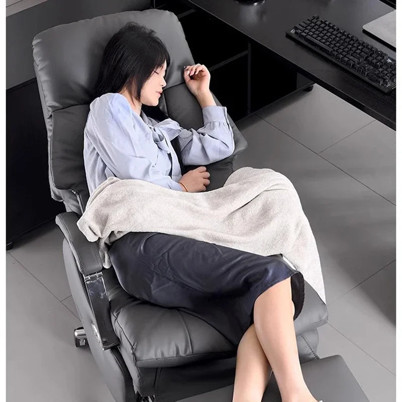 Leather Boss Chair Electric Business Office Ventilated Massage Chair Sedentary Computer Sillas De Oficina Office Furniture