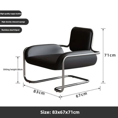 Nordic Designer Medieval Stainless Steel Light Luxury Minimalist Living Room Reception Leisure Single Chair Special-shaped Chair