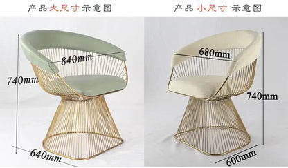 High end, stainless steel, dining chair, single sofa chair designer