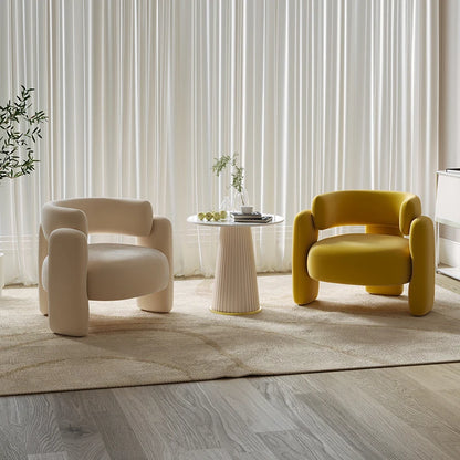 Cream Single Sofa Chair Balcony Light Luxury Chair Tea Table Combination Beauty Salon Rest Area Reception Negotiation Chair