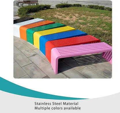 Banc extérieur moderne en acier inoxydable, siège de parc de jardin en métal robuste, banc de parc public Durable pour sièges de rue urbains