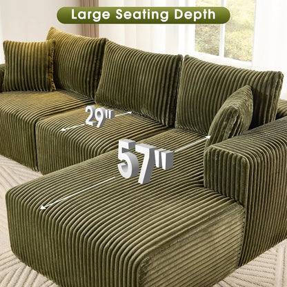Cloud Modular Sofa Couch with L-Shape Chaise,Modern Sectional with Deep Seat, Upholstered Couches for Living Room Bed