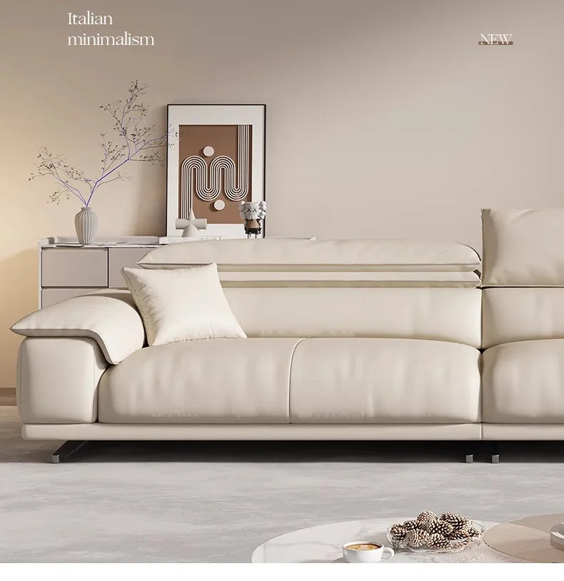 Genuine Leather Italian Living Room Sofa Luxury Lounge Designer Minimalist Sofas Modern Family Muebles Furniture Decoration