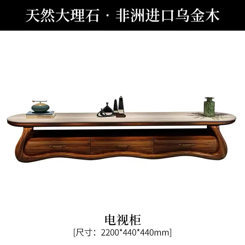 Solid wood sofa combination, first-layer cowhide sofa, ebony wood leather sofa