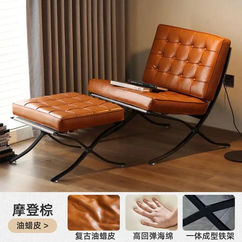 Barcelona single sofa chair living room bedroom designer lazy lounge chair network red small sofa chairs