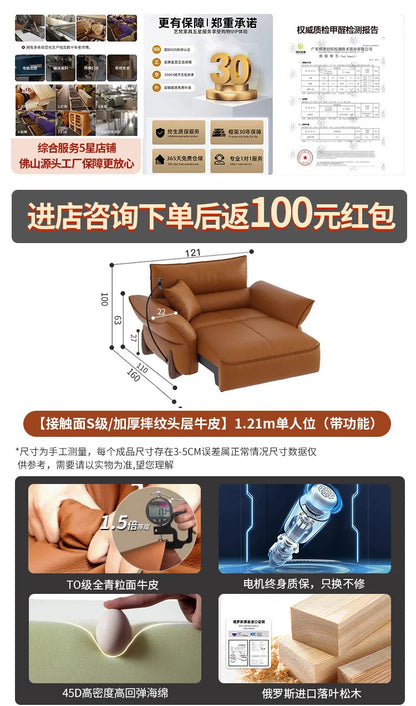 Relaxing Genuine Leather Sofa Living Room Electric Reclining Italian Sofa Lounge Luxury Divano Soggiorno Furniture Home