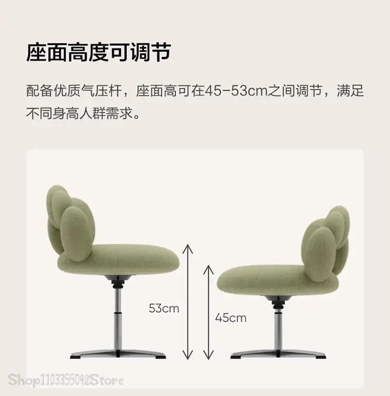 Design creative leisure chair Modern study leisure sofa chair Bedroom lift rotating dressing and makeup chair