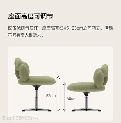 Design creative leisure chair Modern study leisure sofa chair Bedroom lift rotating dressing and makeup chair