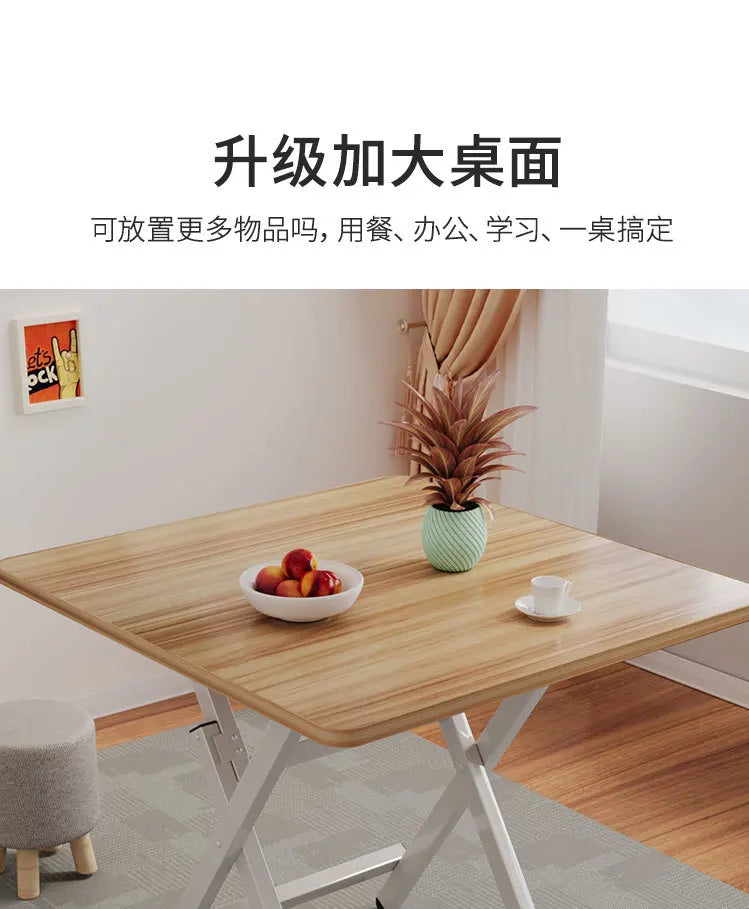 2025 New Folding Table,Indoor Outdoor Heavy Duty Portable Folding Square Woodiness Dining Table ,for Picnic, Party, Camping