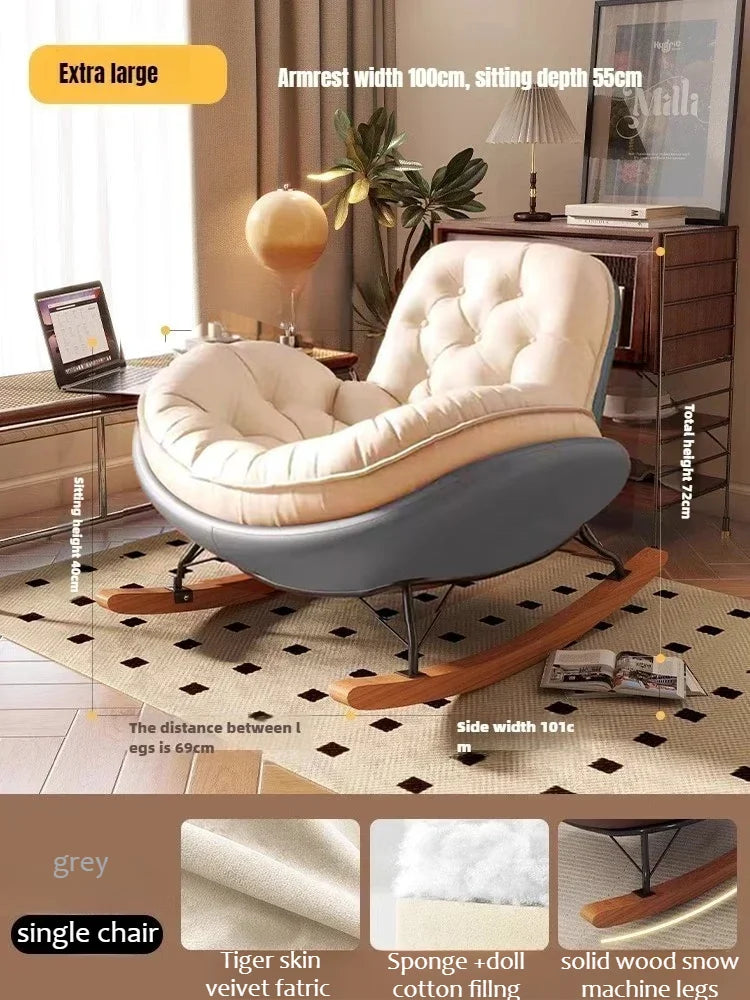 Lazy Sofa Rocking Chair Bedroom Lounge Chair Carefree Adult Living Room Single Balcony Leisure Rocking Chair Recliner Chairs