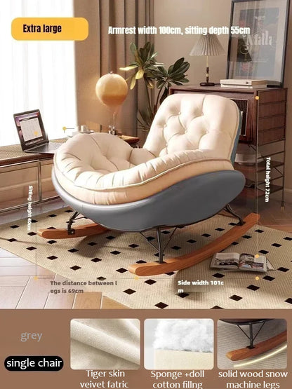 Lazy Sofa Rocking Chair Bedroom Lounge Chair Carefree Adult Living Room Single Balcony Leisure Rocking Chair Recliner Chairs