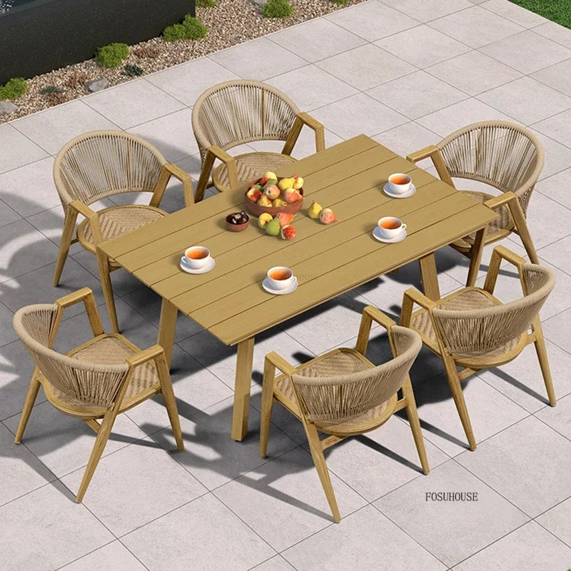 Waterproof and Sun-proof Garden Outdoor Chairs Leisure Outdoor Furniture Aluminum Alloy Chair Modern Patio Balcony Table Chairs