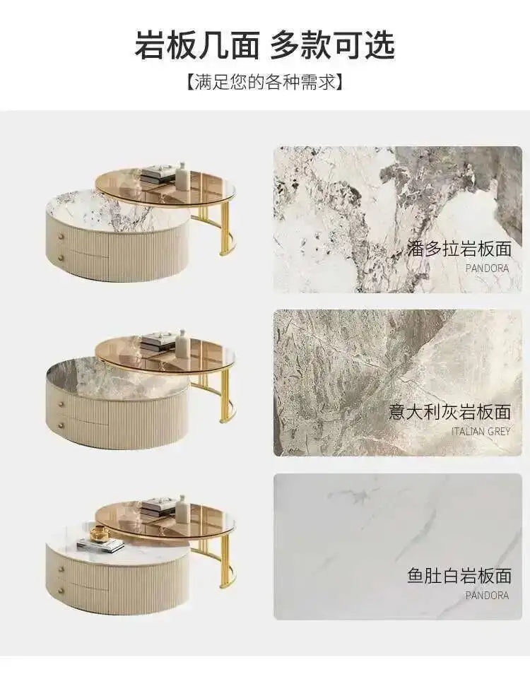 Effect Nordic Marble Luxury Side Coffee Tables Mesa Living Table Room Korea Glass Beautiful Cute De Centro De Sala Furniture